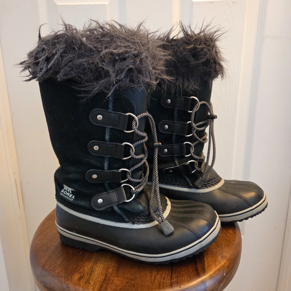 Sorel Black Fur-Lined Winter Boots